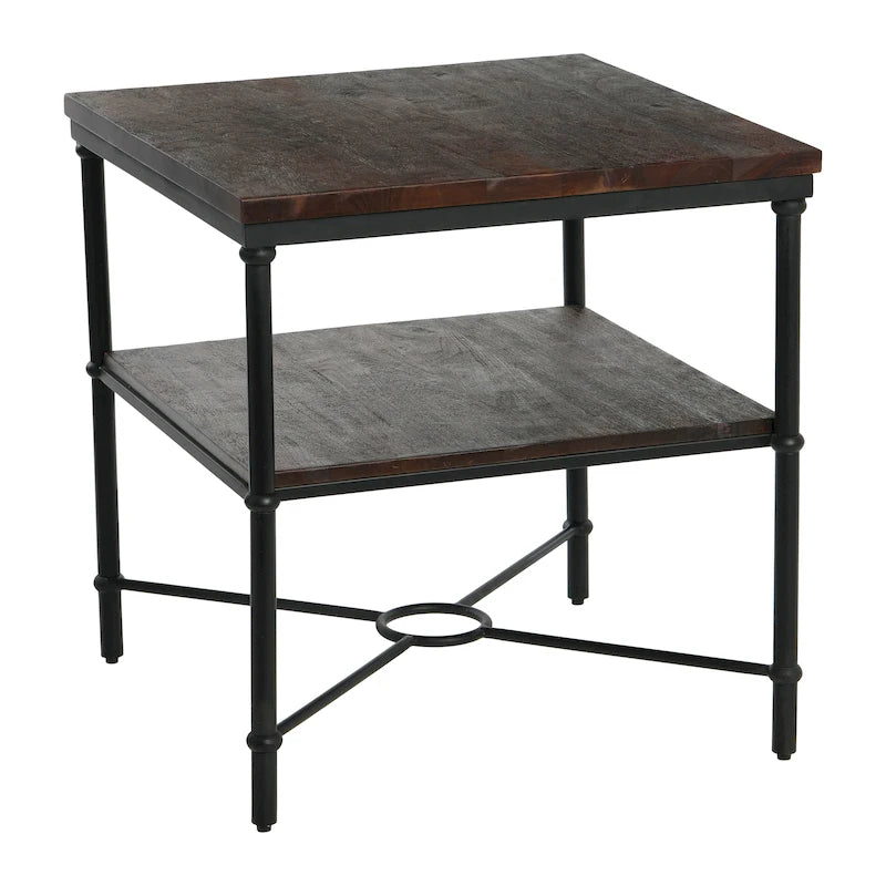Mesa de apoio com prateleira de arrumação