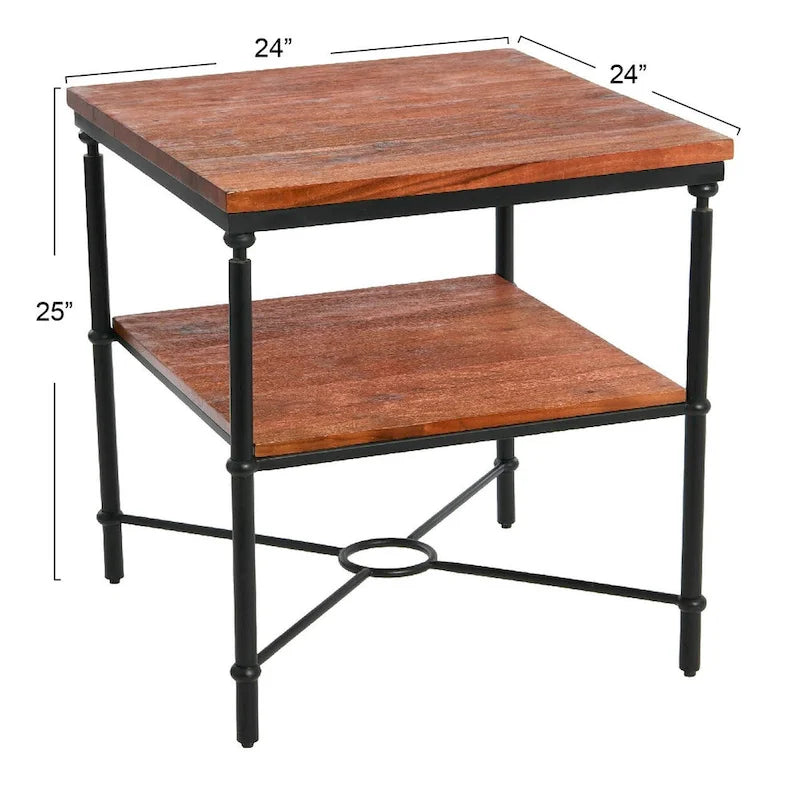 Mesa de apoio com prateleira de arrumação