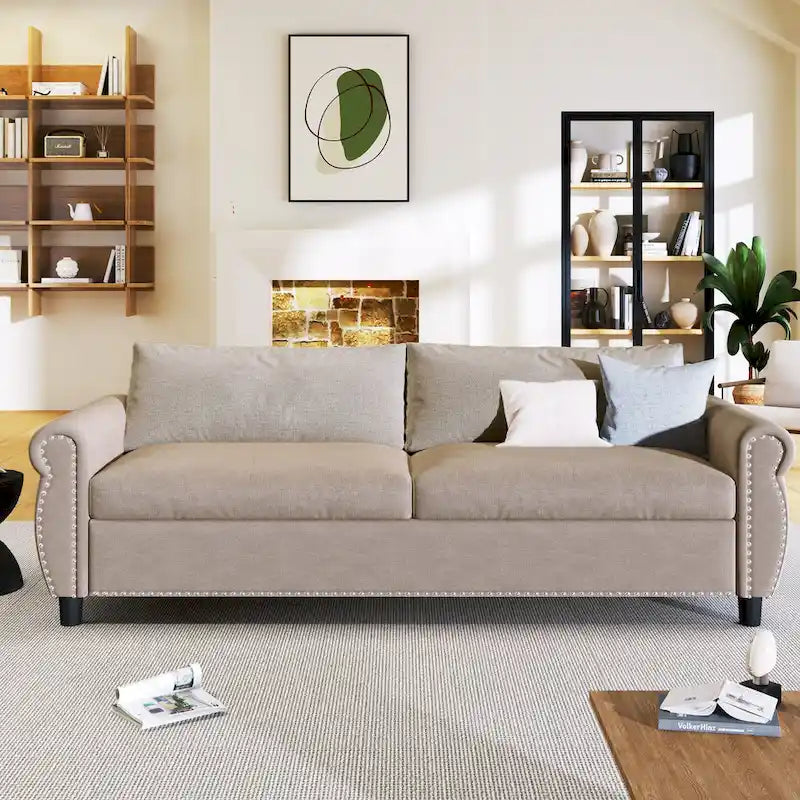 2-in-1-Schlafsofa mit 80.7" Breite und ausziehbarer Matratze für Wohnzimmer oder Schlafzimmer