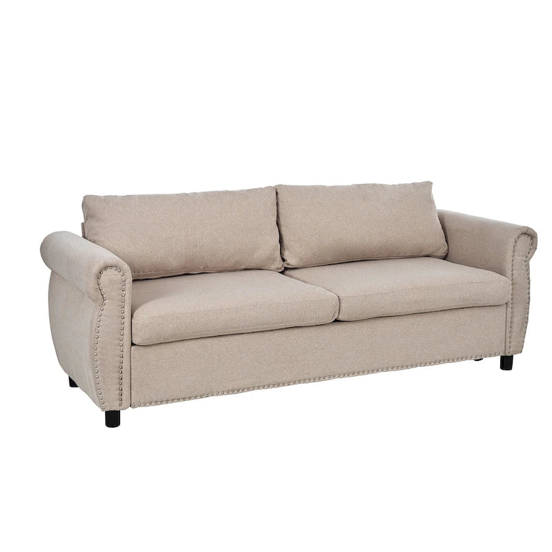 2-in-1-Schlafsofa mit 80.7" Breite und ausziehbarer Matratze für Wohnzimmer oder Schlafzimmer