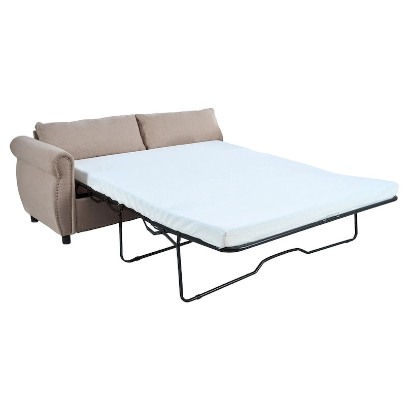 2-in-1-Schlafsofa mit 80.7" Breite und ausziehbarer Matratze für Wohnzimmer oder Schlafzimmer