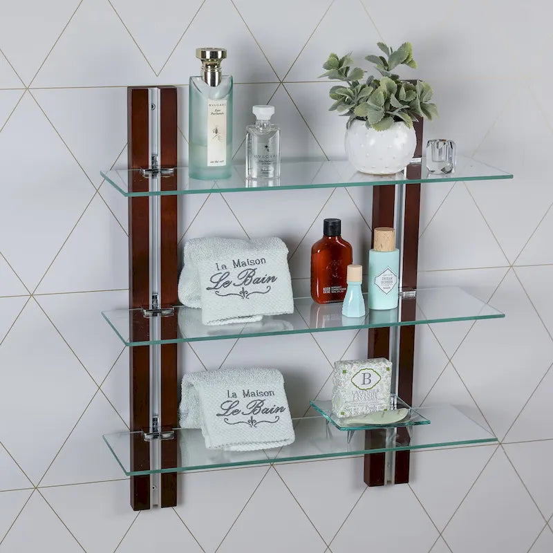 Old Bavaria Three Tier Adjustable Shelves on Wooden Bars