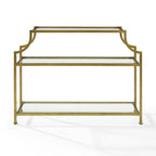 Three-Tier Glass and Gold-Finish Steel Console Table
