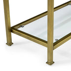 Three-Tier Glass and Gold-Finish Steel Console Table