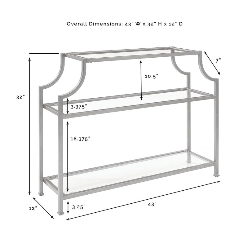 Three-Tier Glass and Gold-Finish Steel Console Table