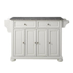 White Kitchen Island with Granite Top