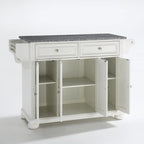 White Kitchen Island with Granite Top