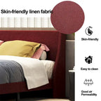 Gepolstertes Plattformbett in Full Size mit verstellbarem Kopfteil
