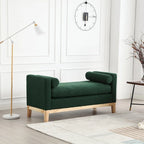 Upholstered Bench with Wood Legs