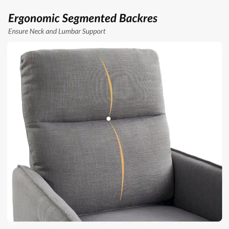 Ruční otočné houpací polohovací křeslo s bočními kapsami