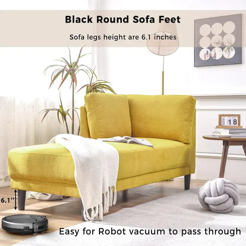Chaise longue imbottita con struttura in legno massello