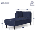 Chaise longue imbottita con struttura in legno massello