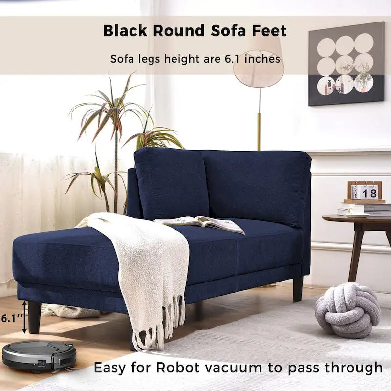 Chaise longue imbottita con struttura in legno massello