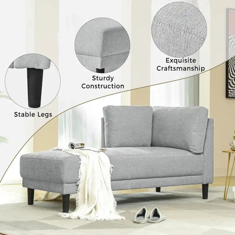 Chaise longue imbottita con struttura in legno massello