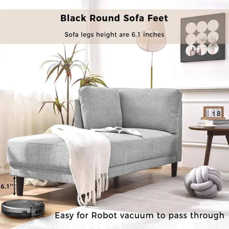 Chaise longue imbottita con struttura in legno massello