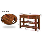 Consoletafel in mid-century-stijl van 42" met 2 laden en 2 open vakken
