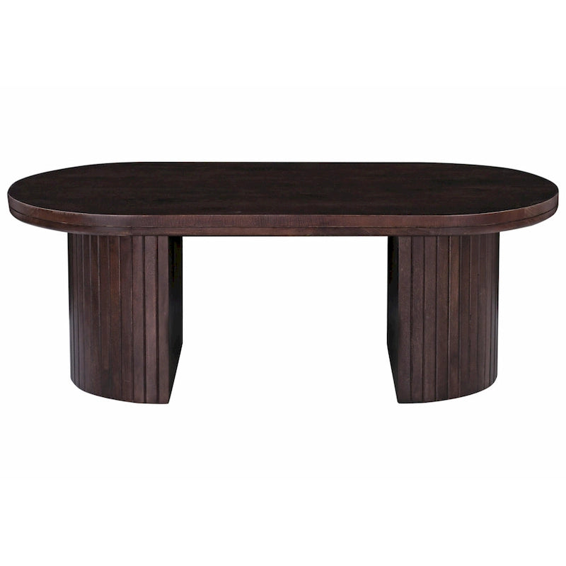 Tavolino da caffè ovale in legno marrone da 51 in