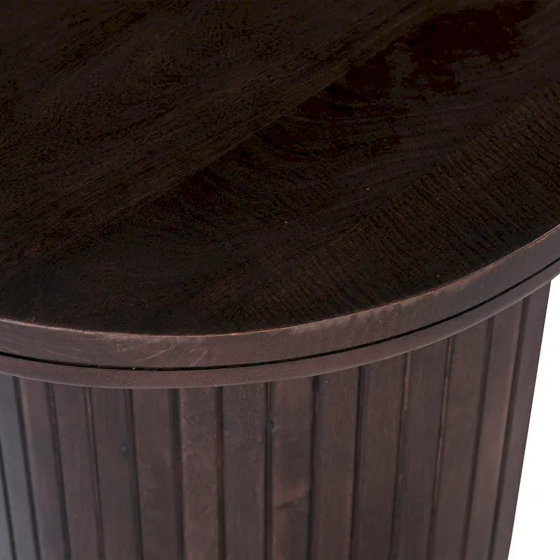 Ovale bruine houten salontafel van 51 in