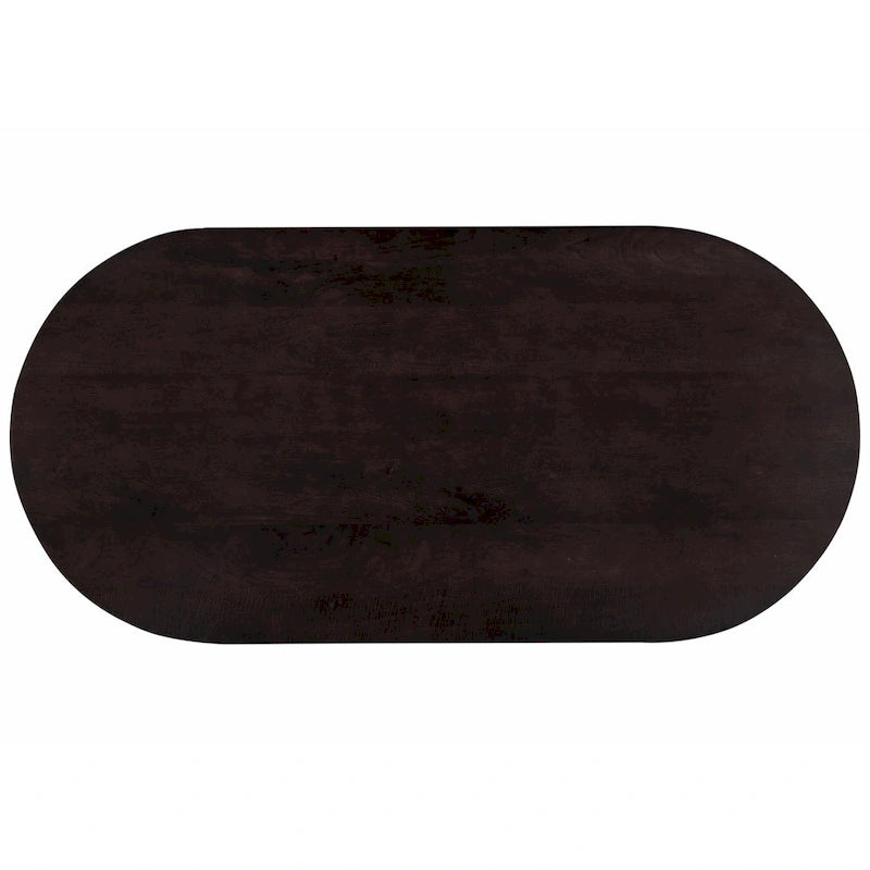 Ovale bruine houten salontafel van 51 in