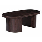 Ovale bruine houten salontafel van 51 in
