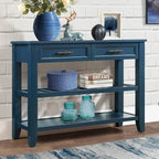 Console Table with 2 Storage Drawers and 2 Open Shelves