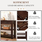 Console Table with 2 Storage Drawers and 2 Open Shelves