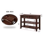 Console Table with 2 Storage Drawers and 2 Open Shelves
