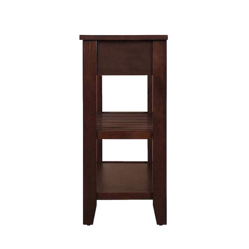 Console Table with 2 Storage Drawers and 2 Open Shelves