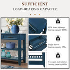 Console Table with 2 Storage Drawers and 2 Open Shelves