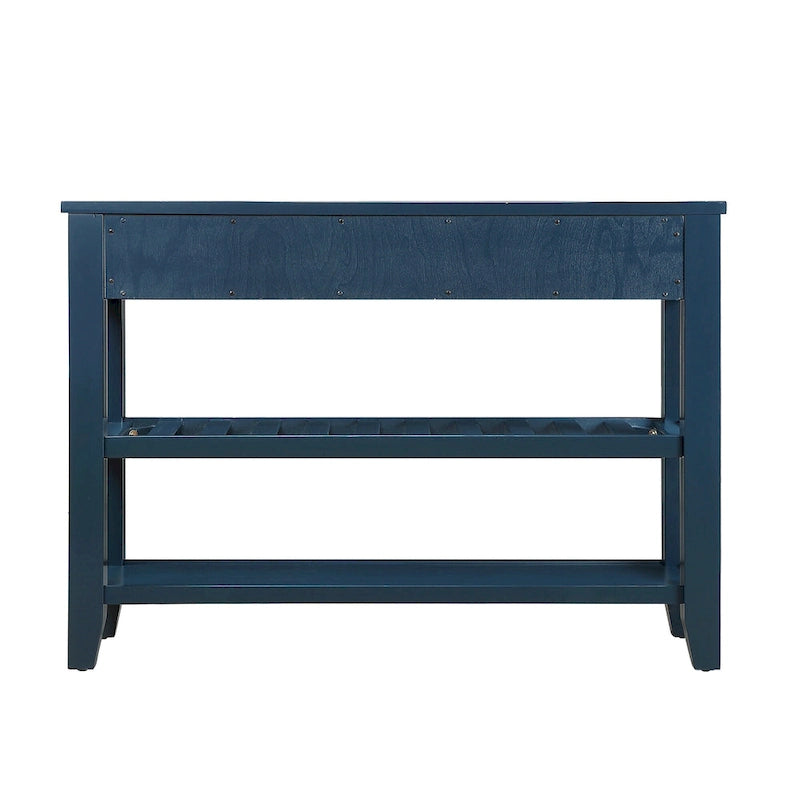 Console Table with 2 Storage Drawers and 2 Open Shelves