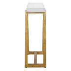 Table d'appoint finition dorée avec plateau en verre